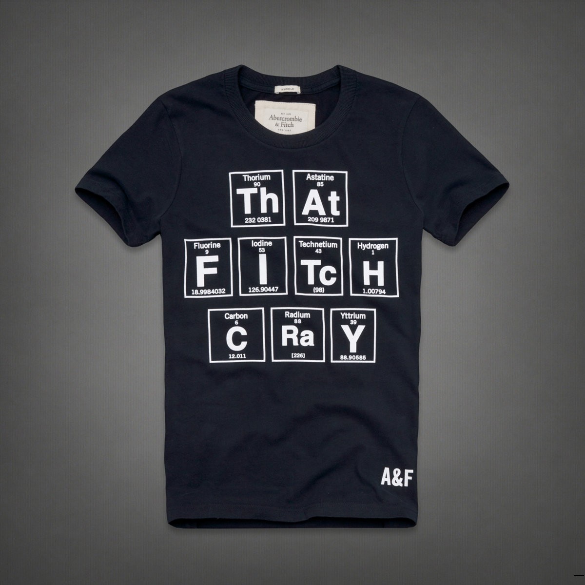 Abercrombie Fitch Hombres De Cuello Redondo Corto Remera AF5412